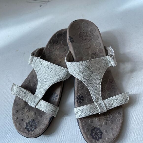 Orthaheel Vionic Molly Bone white & gray snake skin print slide sandals SZ 9.5 - Picture 9 of 9